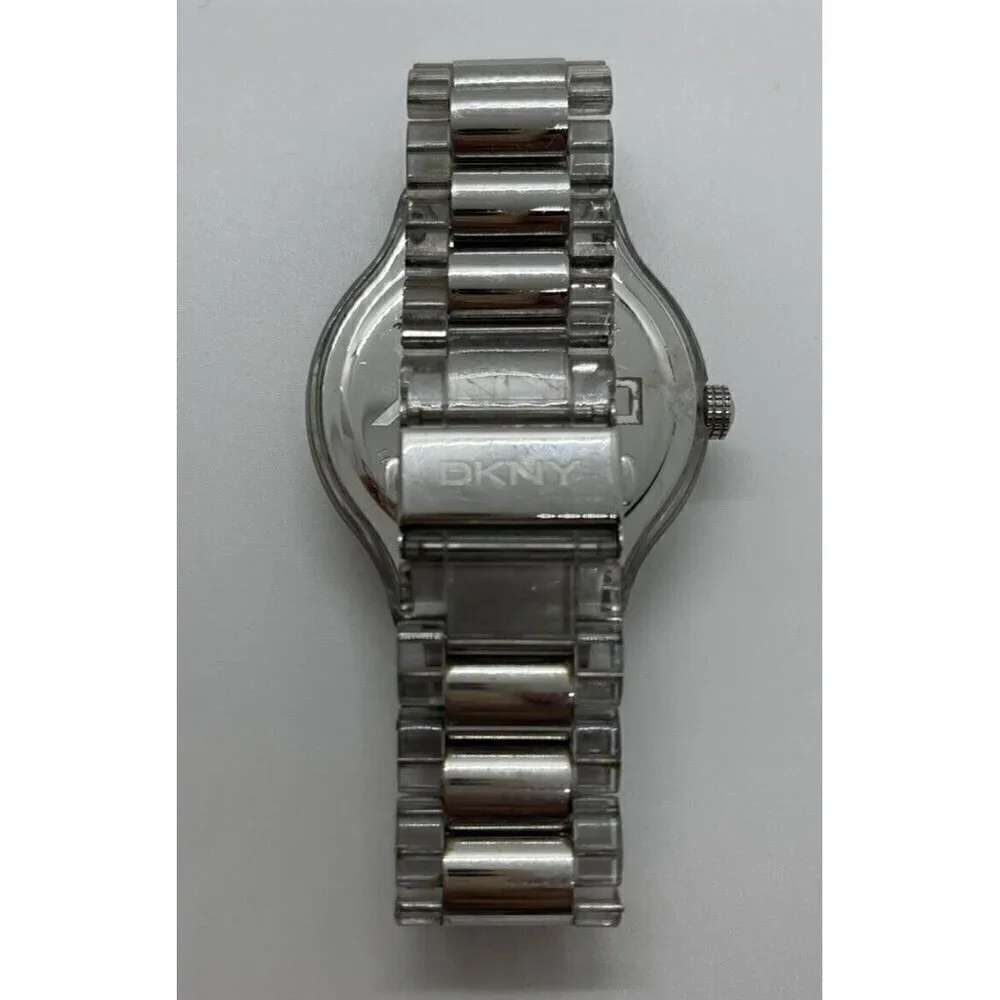 DKNY Two-Tone White Stainless Steel / Plastic Bracelet 50m Ladies Watch NY8167